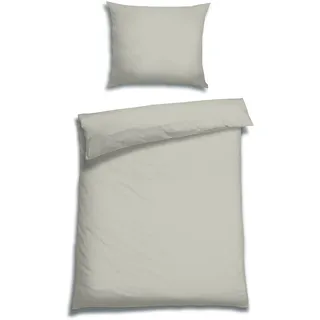 Bettwäsche FLORELLA "»UNI mond« »TENCEL« Edel-Satin, 100% Lyocell (TENCEL¿)", grau (natur), B/L: 140cm x 200cm, 1 Stk., 1 Stk., Lyocell, B/L: 70cm x 90cm, Lyocell, Obermaterial: 100% Lyocell CLY., Bettwäsche, Bettwäsche