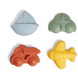 Vikingtoys 5382035 Reline Sandförmchen-Set, Motiv: Fahrzeuge, 4-teilig