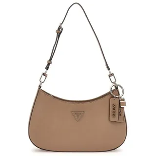 GUESS Damen Noelle Top Zip Shoulder Bag Schultertasche mit Reißverschluss Oben, Dark Taupe