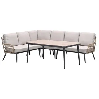 Garden Impressions Allasio Lounge-Dining Eckset 5-tlg. Braun