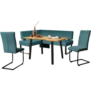 Home Affaire »Oliver« Set, 4-tlg, 4 Stk. tlg. Eckbank mit Wellenunterfederung im Sitz, Tisch Massiv Eiche weiß
