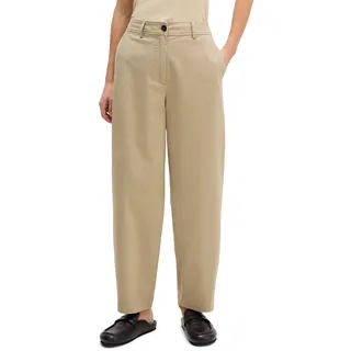7/8-Hose MARC O'POLO "MINU Barrel", Damen, Gr. 42, N-Gr, smooth sand, Twill, Obermaterial: 98% Baumwolle, 2% Elasthan, 7/8-Länge, Hosen 7/8-Hose, Model Minu barrel aus Organic Cotton-Twill, Barrel Fit