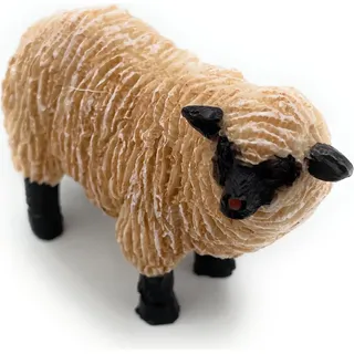 Onwomania Polyresin Figur Schaf Hausschaf Wildschaf Mufflon Tier Dekofigur aus Polyresin Braun 8 cm