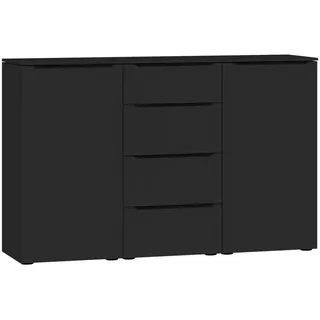 Jutzler Sideboard , Schwarz , Metall , 2 Fächer , 4 Schubladen , 135x87x43 cm , Typenauswahl, in verschiedenen Größen erhältlich , Kleinmöbel, Kommoden, Sideboards