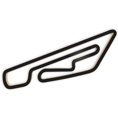 Racetrackart RTA-10156-BK-46 Rennstreckenkontur des Circuit Jules Tacheny Mettet-Schwarz, 46 cm Breite, Spurbreite 1,3 cm, Holz, 45 x 46 x 2.1 cm