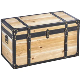 Kobolo Truhe Holztruhe FLORENCE mit Metalldetails und 70x35x38 cm