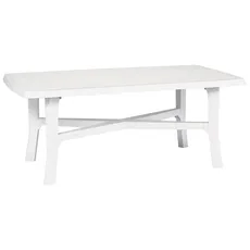Rechteckiger Gartentisch, Made in Italy, 180x100x72 cm, Farbe Weiß