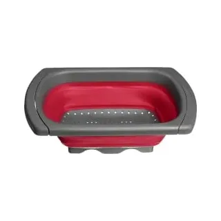 Westmark Seiher ausziehbar und faltbar 39 x 26 cm Kunststoff rot/grau