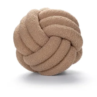 BSOMAM Knotenballkissen, geknoteter Ball, Wurfkissen, ultraweich, Begleitung, dekorativ, handgewebt, geknoteter Ball, Lammsamt, Sofakissen, Knotenkissen, Sofakissen für Schlafzimmer (Khaki)