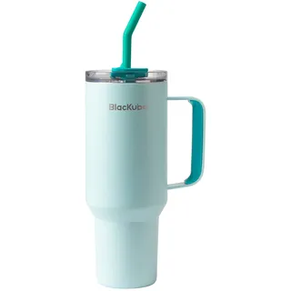 Blackube 1200ml Trinkbecher mit deckel und strohhalm, Becher mit deckel und strohhalm, BPA-Frei, Auslaufsicher, Große Trinkflasche aus Metall für Sport, Schule, Fitness, Outdoor