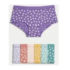 M&S Collection 7er-Pack Shorts mit hohem Baumwollanteil und Sternenmuster (5-16 J.) - Multi, Multi, 8-9 Y