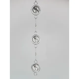 formano Fensterdeko Hänger Yin-Yang 114cm Silber Metall Fensterschmuck Hängedeko