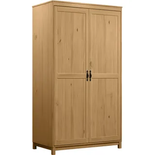 Home Affaire »Sandnes Kieferschrank Schlafzimmer Schrank TOPSELLER weiß« natürlicher Landhaus-Look B/T/H = 108x60x194cm, 1 Stk. tlg. Massivholz Schlafzimmerschrank mit besonderen Metallgriffen