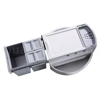 Hailo Eckabfallsammler 3646132 3-fach Mülltrennung 18 + 2x 8,5 Liter - Grau