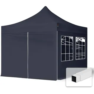 Faltpavillon Economy 3 x 3 m inkl. 4 Seitenteile schwarz 581830