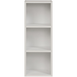 furni24 Bücherregal mit 3 Fächern, Holzregal, Würfelregal, Aufbewahrungsregal, weiß, 30x24x80h