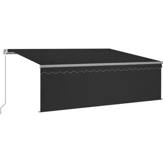 vidaXL Markise Manuell Einziehbar mit Rollo & LED 4x3 m Anthrazit - Grau