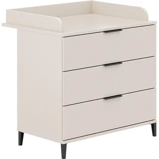 PAIDI Wickelkommode »ARI, by PAIDI, 3 Schubladen«, inklusive Wickelaufsatz, Schubladen mit Soft-Close-Funktion, 88 cm, beige