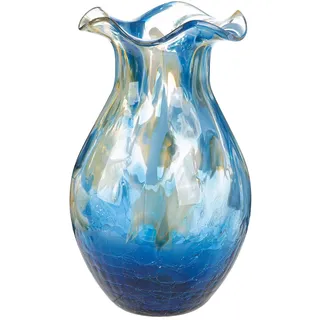 Gilde "Vase Kandaru blau", Vase, Glas, maritim, Dekoration, Tischdekoration, Geschenkidee,