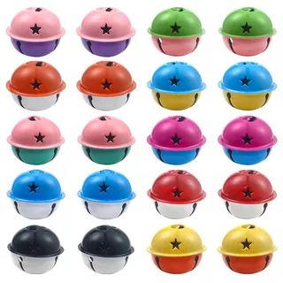 TOAOB 20 Stück Weihnachtsglocken 4 cm Bunte Große Glocken Metallglocken für Weihnachtsdekoration Hochzeit Geburtstag Party Dekoration