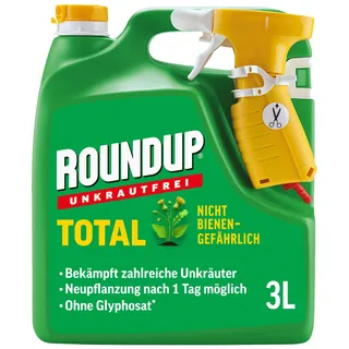 Roundup Unkrautfrei TOTAL, 3 Liter Sprühflasche - Unkrautvernichter, zur Bekämpfung von Unkräutern, Gräsern und Moos