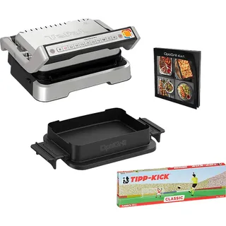 Tefal GC774D.TK OptiGrill 4-in-1 inkl. Backschale und Tipp-Kick Spiel Kontaktgrill