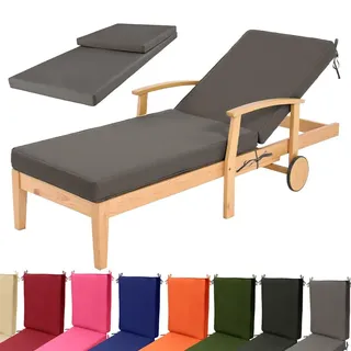 Aocase Sonnenliege Auflage wetterfest,Tragbarel gartenliege Auflage Outdoor, Bequeme Liegenauflage, Polster Sonnenliege für Liegen, Sonnenliegen, Balkon Liegenauflage,Grau,183x53x5cm
