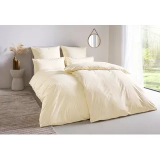 Bettwäsche "Linnea", gelb, B/L: 155cm x 220cm, 1 Stk., 1 Stk., Renforcé, B/L: 80cm x 80cm, 2 Stk., Renforcé, Obermaterial: 100% Baumwolle, LEGER HOME BY LENA GERCKE, Bettwäsche, Bettwäsche, aus 100% Baumwolle, Streifendesign