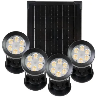 enovalite Solar LED-Gartenleuchten Set 5 W 3000K 200lm 4 Stück schwarz