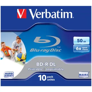 Verbatim 43736 Blu-ray BD-R DL 50GB 10 St. Jewelcase Bedruckbar