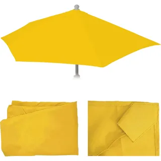 Ersatz-Bezug für Sonnenschirm halbrund Parla, Sonnenschirmbezug Ersatzbezug, 300cm Stoff/Textil UV 50+ 3kg gelb - Gelb