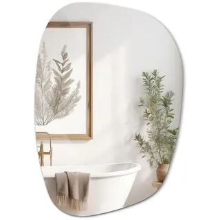 Tulup Spiegel Groß 90,9x66 cm für Badezimmer, Vorzimmer, Esszimmer, Schlafzimmer Minimalistisch Moderner Design Wandspiegel Unförmig Irregulär Organisch Asymmetrischer Industrial Style