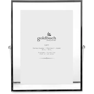 goldbuch Bilderrahmen Loft aus Metall, Rahmen mit Aufsteller, Portraitrahmen für 1 Foto im 15x20 cm Format, Metallbilderrahmen ca. 19,7 x 24,7 x 1 cm, Frame Silber