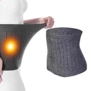 Damen Nierenwärmer Winter Kaschmir Rückenwärmer Elastische Taille Wärmer Leibwärmer Nierenstulpen Hüftwärmer Bauchwärmer für Rücken Lendenwirbelsäule und Menstruationsschmerzen Relief (Dunkelgrau)