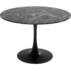 Bild von Tisch Veneto Marmor, Schwarz, Ø110cm, Naturstein Mineralmarmor, Tischfuß Stahl, Esstisch für 4-6 Personen