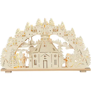 SAICO Original LED Schwibbogen »3D-Lichterbogen, Seiffener Kirche« Premium LED-Beleuchtung, warmweiß, BxHxT: 66x39x6 cm