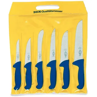 Friedr. Dick Dick ErgoGrip Messerset 6-tlg, Küchenmesser, Blau,