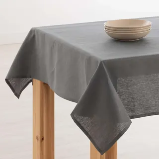 Belum Tischdecke, fleckenabweisend, Leinen, 100% anthrazit, rechteckig, harzbeschichtet, hochwertige Tischdecke, in verschiedenen Größen, Leinen-Tischdecken für Innen und Außen, 300 x 150 cm