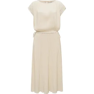 Plisseekleid RAGWEAR "Plisseekleid Galit YOUMODO", Damen, Gr. S, N-Gr, weiß (ecru), Obermaterial: 65% Polyester PES. 35% Viskose CV., Kleider Plisseekleid