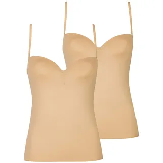BH-Hemd NINA VON C. "2er Pack BH Hemdchen Secret", Damen, Gr. 75, Cup C, beige (caramel caramel), Obermaterial: 95% Polyamid PA. 5% Elasthan EL., BHs BH-Hemd