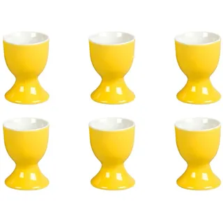 Ritzenhoff & Breker Doppio Eierbecher, 6er Set, Ei Becher, Eierhalter, Geschirr, Porzellan, Sonnengelb, 5 cm, 565065