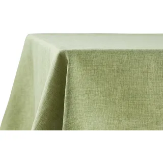 Decomira Tischdecke wasserabweisend Leinen-Optik - Fleckschutz, abwaschbar - Garten-Tischdecke Outdoor, Tischtuch Esstisch - Grün - 140x200 cm