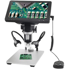 7 Inch LCD Digital Mikroskop, HD 1080P, 1200X Magnification,USB Mikroskop Kamera, 8 Einstellbares LED-Licht, Digital Microscope mit Controller (Windows & MAC OS Kompatibel)