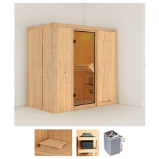 Bild Sauna »Vada«, (Set), 9 KW-Ofen mit integrierter Steuerung beige