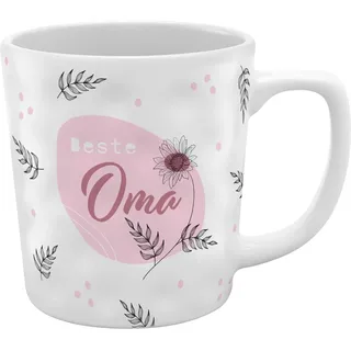 GRUSS & CO Tasse mit Motivdruck "Beste Oma" | Strukturtasse, Steinzeug, 37 cl, mehrfarbig | Geschenk Oma | 48453