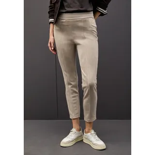 Stoffhose STREET ONE "Style Hope", Damen, Gr. 42, Länge 28, schwarz morn beige, Web, Obermaterial: 90% Polyester, 10% Elasthan, unifarben, skinny fit lang, Hosen Stoffhose, mit elastischem Bund