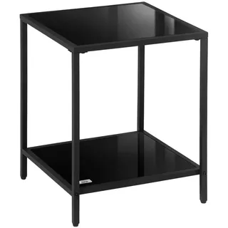 Homcom Beistelltisch Schwarz Glas, 40x50x40 cm