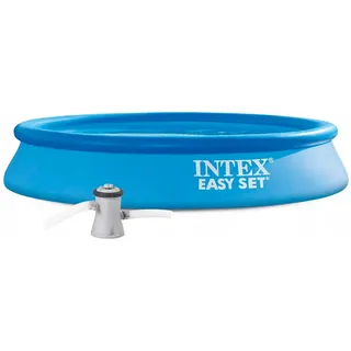 Intex Easy Set Runder Aufblasbarer Pool Mit Filterpumpe 244x61cm - Blue - 244 x 61 cm