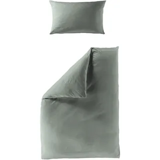 Bettwäsche BIERBAUM "4129", grün (salbei), B/L: 135cm x 200cm, 1 Stk., 1 Stk., Musselin, B/L: 80cm x 40cm, 1 Stk., Musselin, Obermaterial: 100% Baumwolle, Bettwäsche, Bettwäsche, Musselin, 100 % Baumwolle, pflegeleicht, bügelfrei, Topseller
