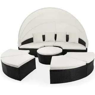 CASARIA Polyrattan Loungebett schwarz